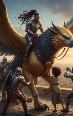 Soldior Riding On A Gryphon